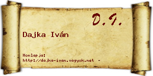 Dajka Iván névjegykártya